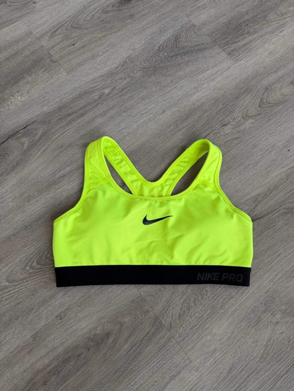 Nike Women's Neon Green/Black Pro Sports Bra